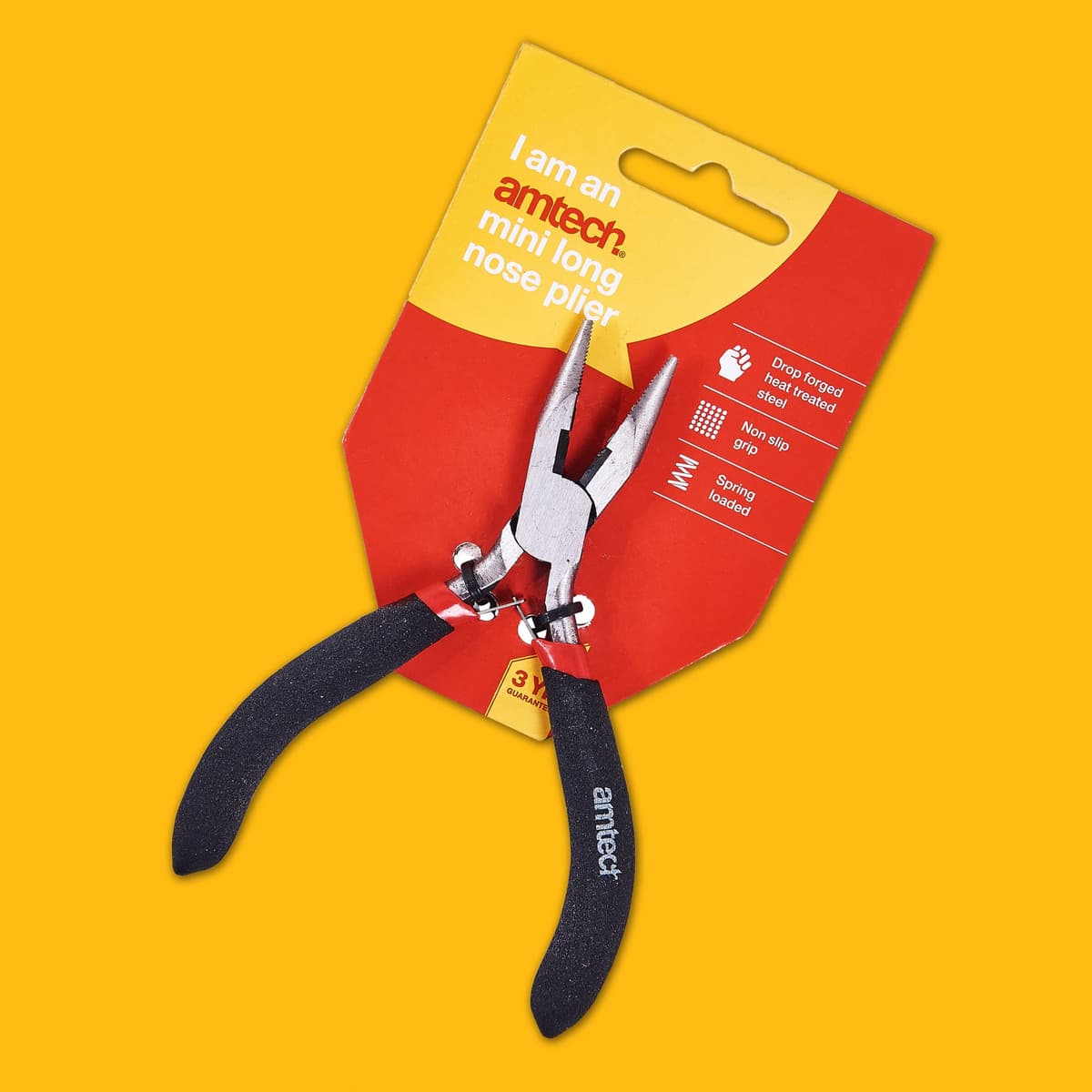 Am-Tech MINI LONG NOSE PLIER WITH SPRING B3186