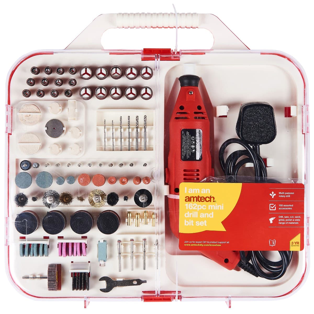 Am-tech 162pc MINI DRILL & BIT SET F2830