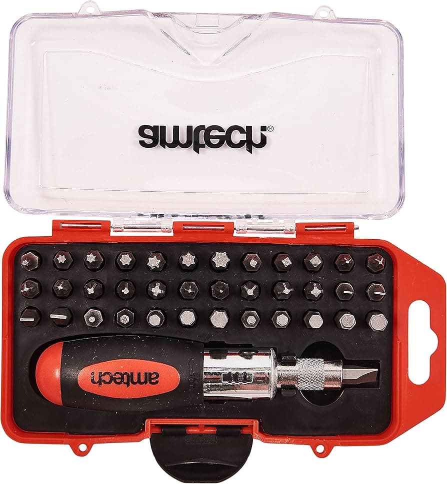 Am-tech 38pc STUBBY RATCHET SCREWDRIVER & BIT SET L1965