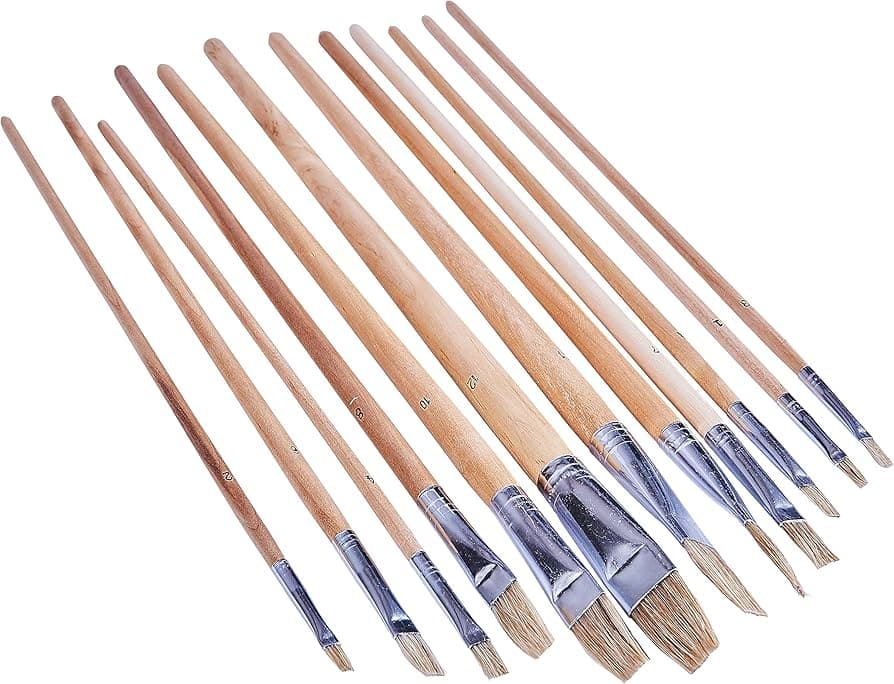 AM-TECH 12pc FLAT TIP ART BRUSH SET - XL S4145