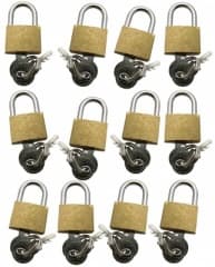 Am-tech 12pc 20mm BRASS PADLOCK T0790