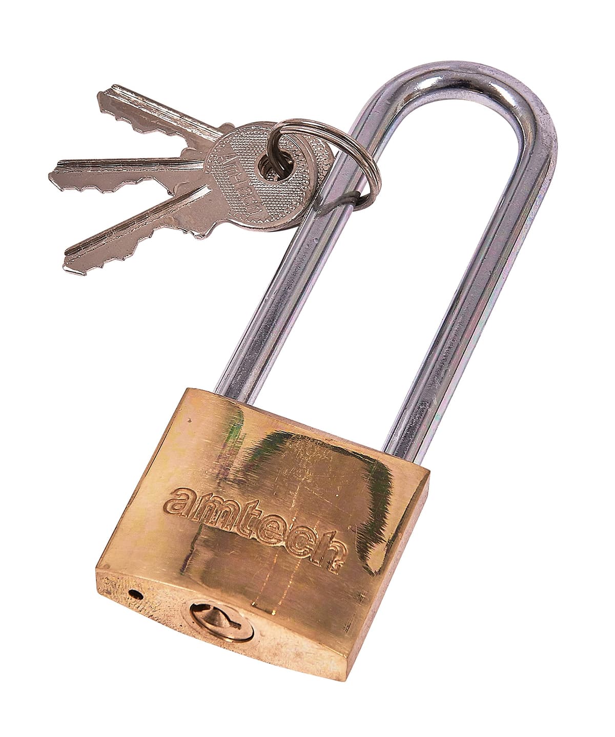 Am-Tech 38mm LONG SHACKLE BRASS PADLOCK T1500C