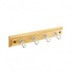  4 x CP hooks on Pine plaque 220mm  


