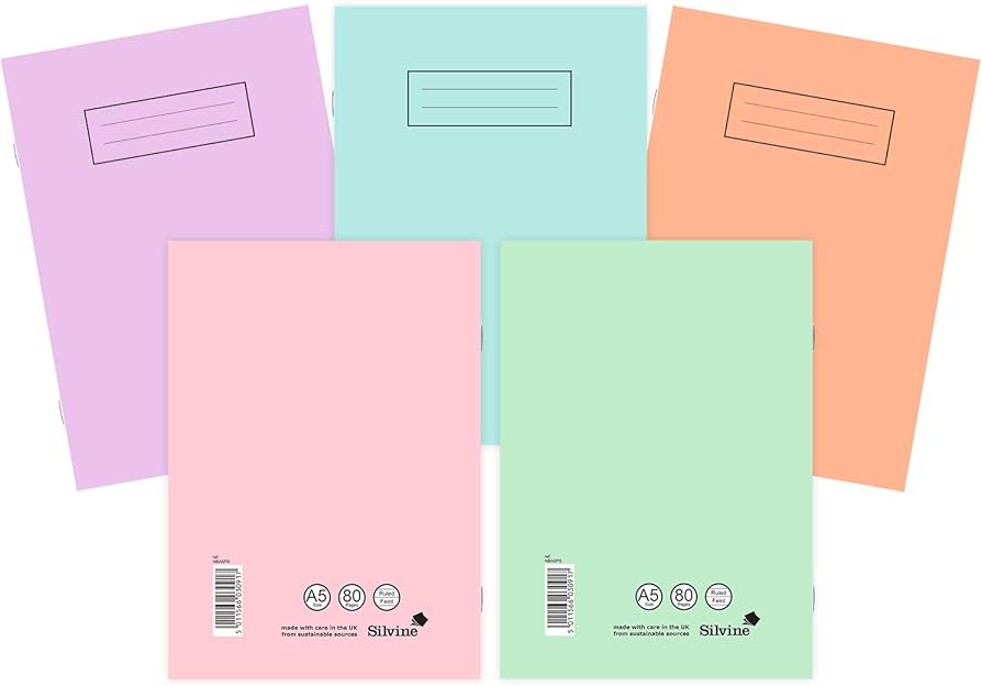 Silvine A5 Pastel Notebooks - 80 pages lined  - Pack of 10 image
