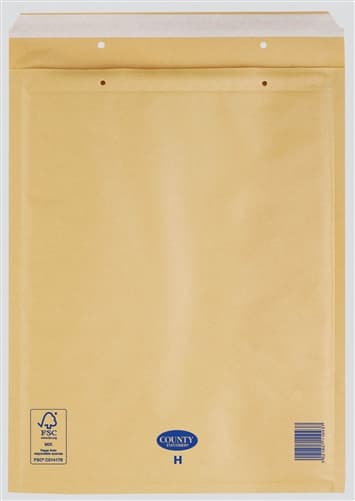 County  Manilla Bubble Envelopes  - E 
220 X 265mm