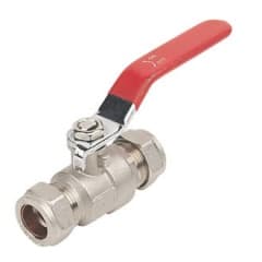 15MM LEVER BALLVALVE - RED HANDLE


