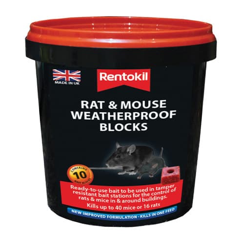 Rentokil Rat & Mouse Weatherproof Blocks 10 sachet