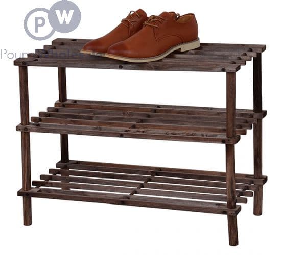 Prima Three Tiers Shoe Rack - Dark Oak