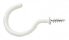 CUP HOOK WHITE PLASTIC COATED 32MM