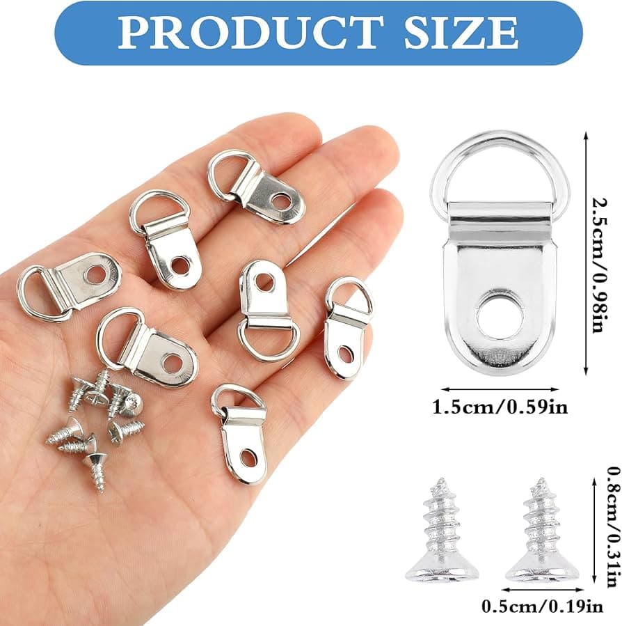BULK HARDWARE - PICTURE 'D' RING SMALL NICKEL PLATED