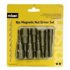 Rolson Tools 8pc Long Magnetic Nut Driver Set