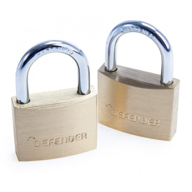 SQUIRE 40mm Brass Padlock Twin Pack Defender 