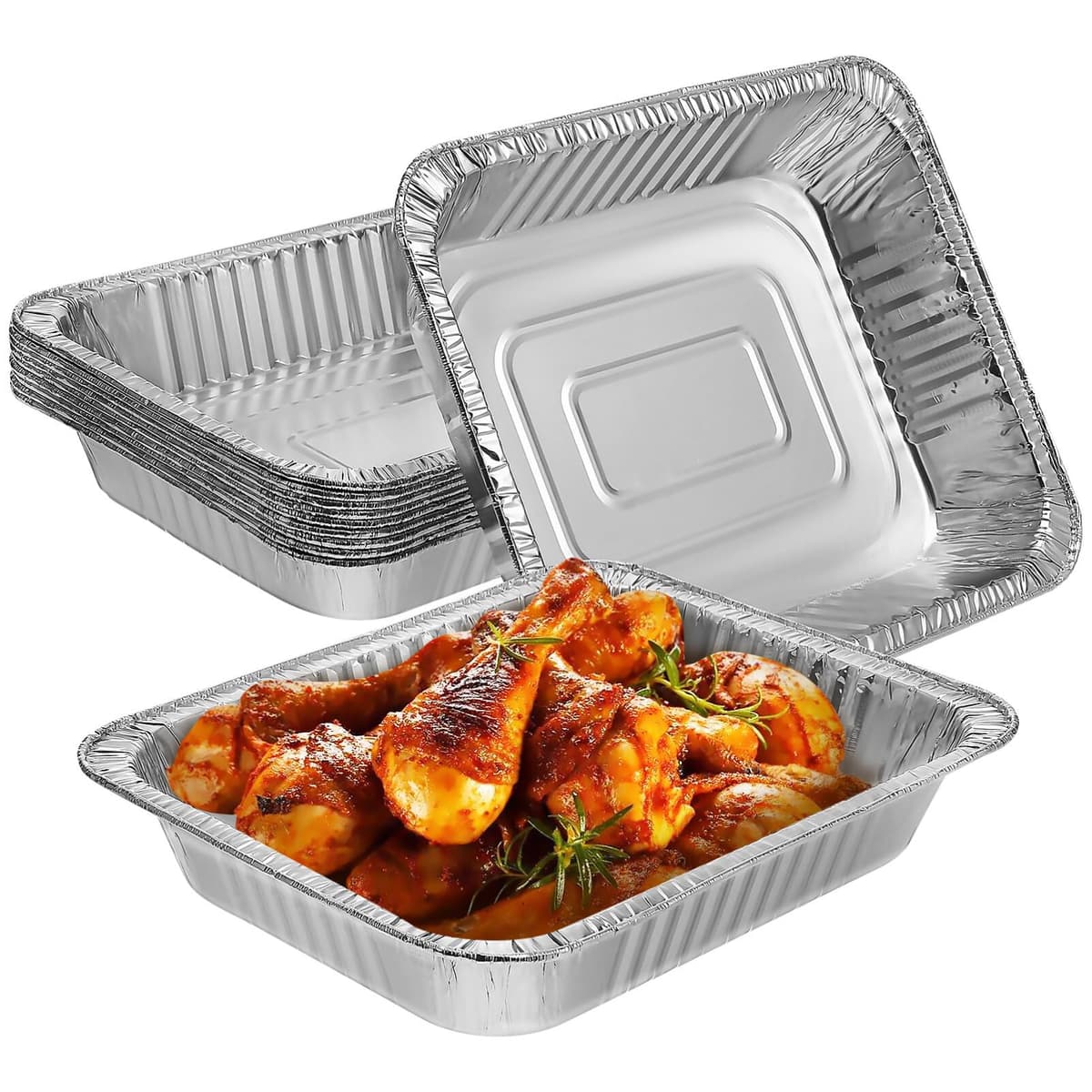 ZM 2pk Square Foil Serving Dish With