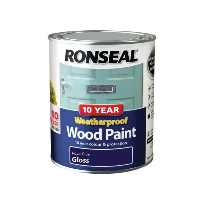 RONSEAL ROYAL BLUE GLOSS 10 YR WEATHERPROOF WOOD PAINT (2 IN 1 FORMULA) 750ML