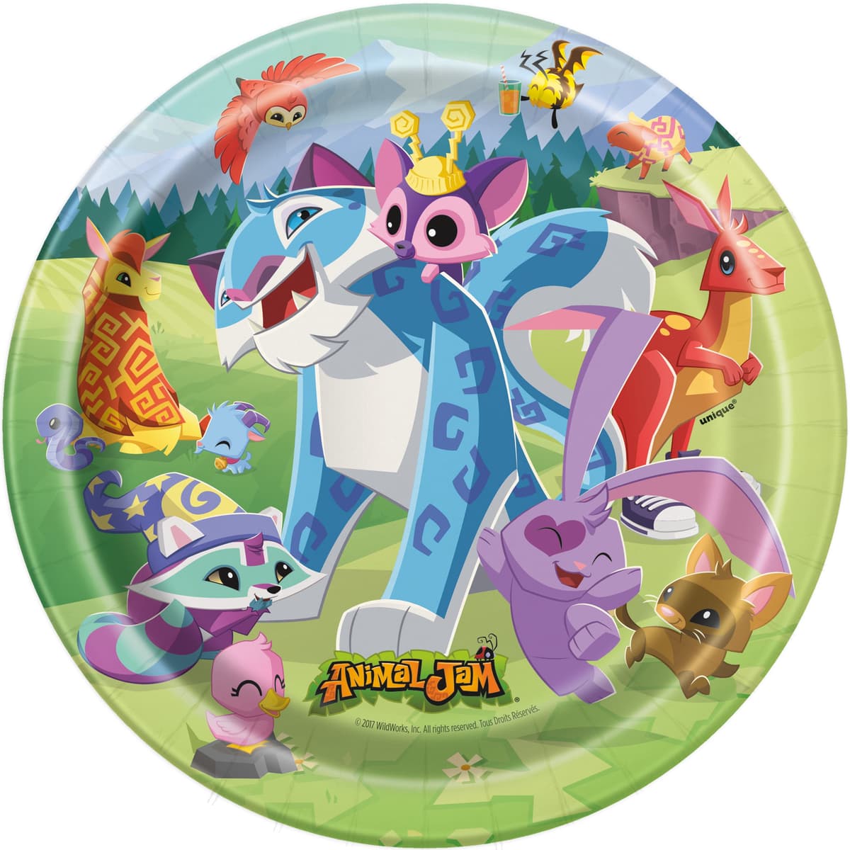 Unique Party 8 Animal Jam 7" Plt