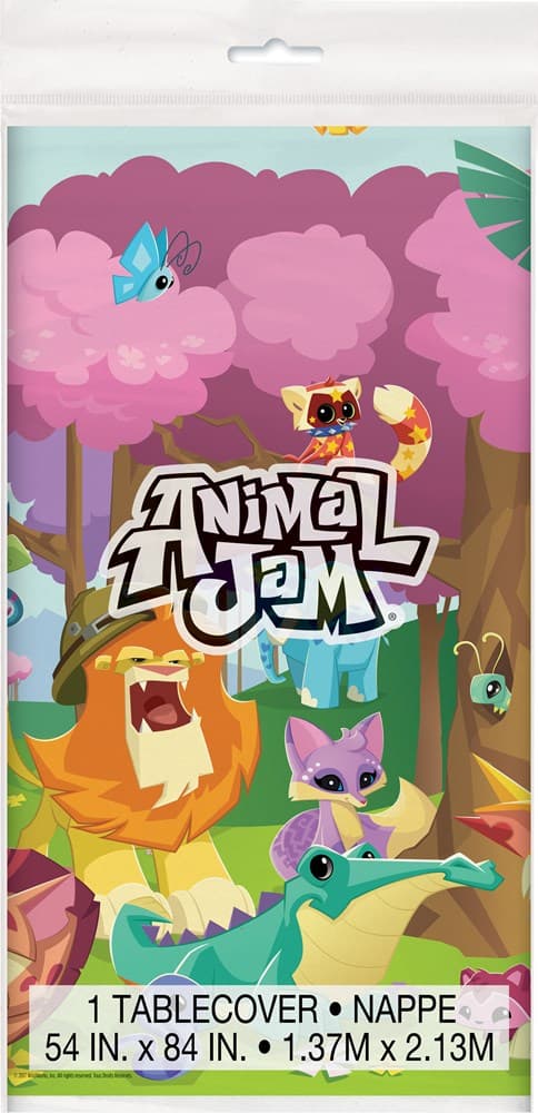 Unique Party Animal Jam Plstc Tblcvr 54x84