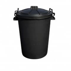 Dustbin + Metal Clip 85 Ltr Black
