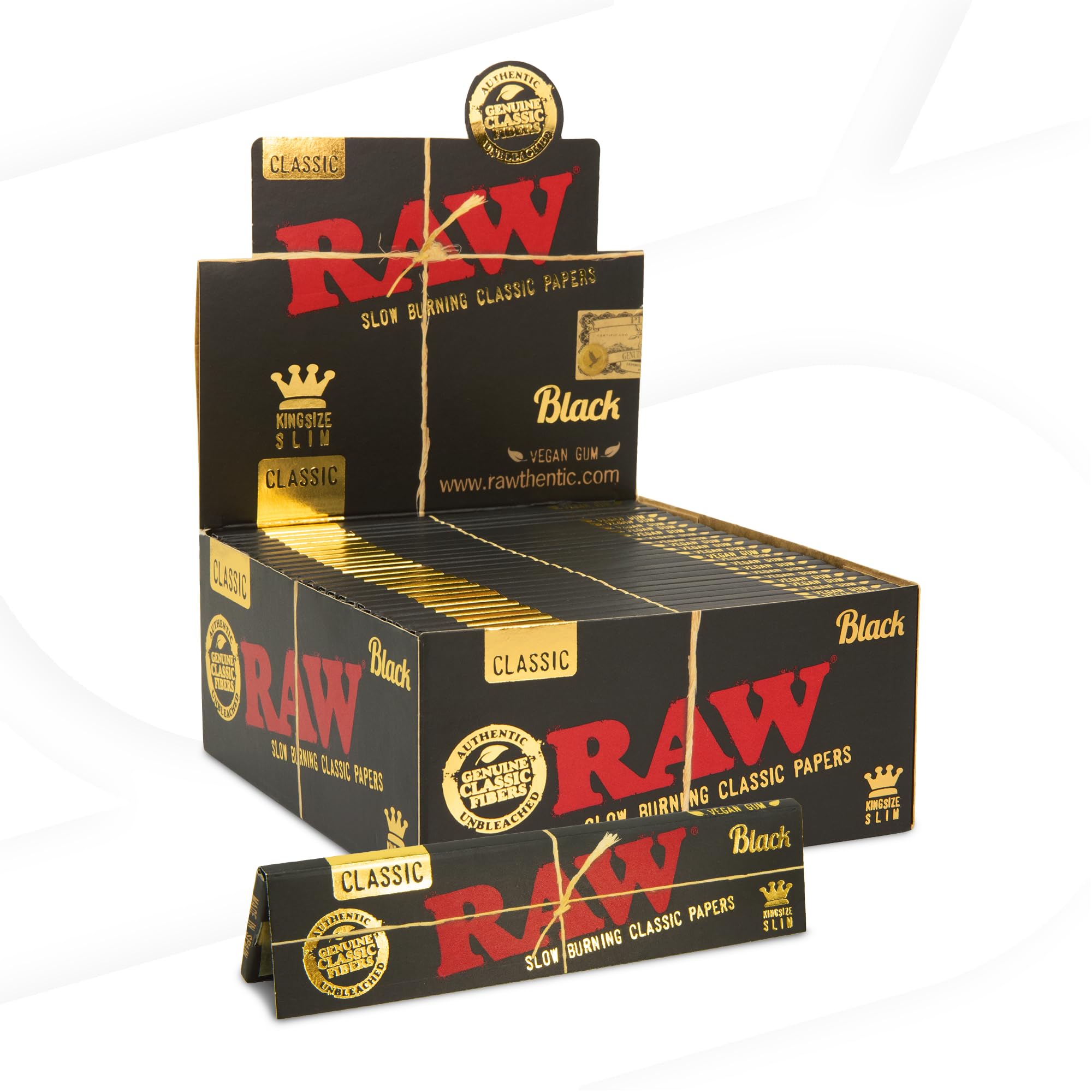 Raw King Size Slim Classic Black Paper pk50 image