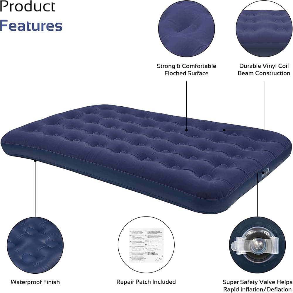 BENROSS Double Flocked Airbed