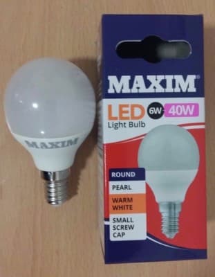 STATUS Maxim Led Round Small Edison Screw Cap (ses) Bulbs, E14, 6 W, Cool White