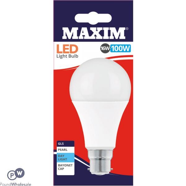 STATUS Maxim Led Gls Bayonet Cap Cool White 16w (pack Of 10) image