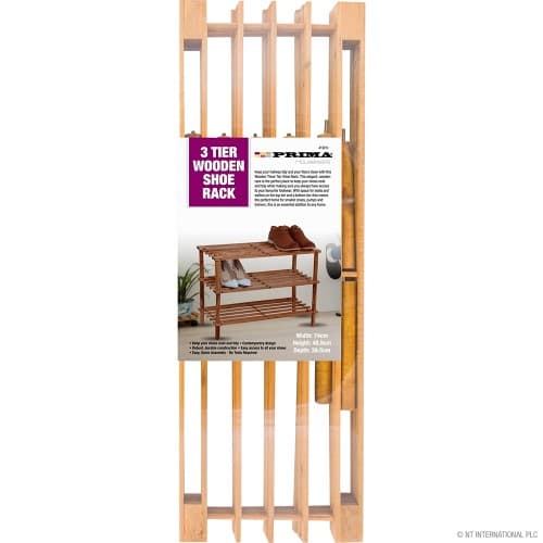 Prima Three Tiers Shoe Rack - Walnut