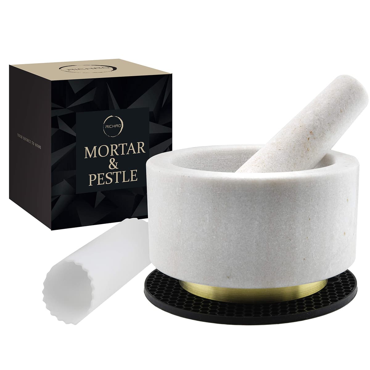 Marble Pestle Mortar with Box packing