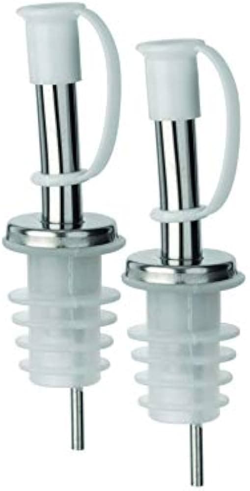 Grunwerg 2pc wine pourer set, stainless steel & silicone (clamshell)