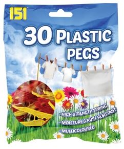 151 PLASTIC PEGS 30pk image