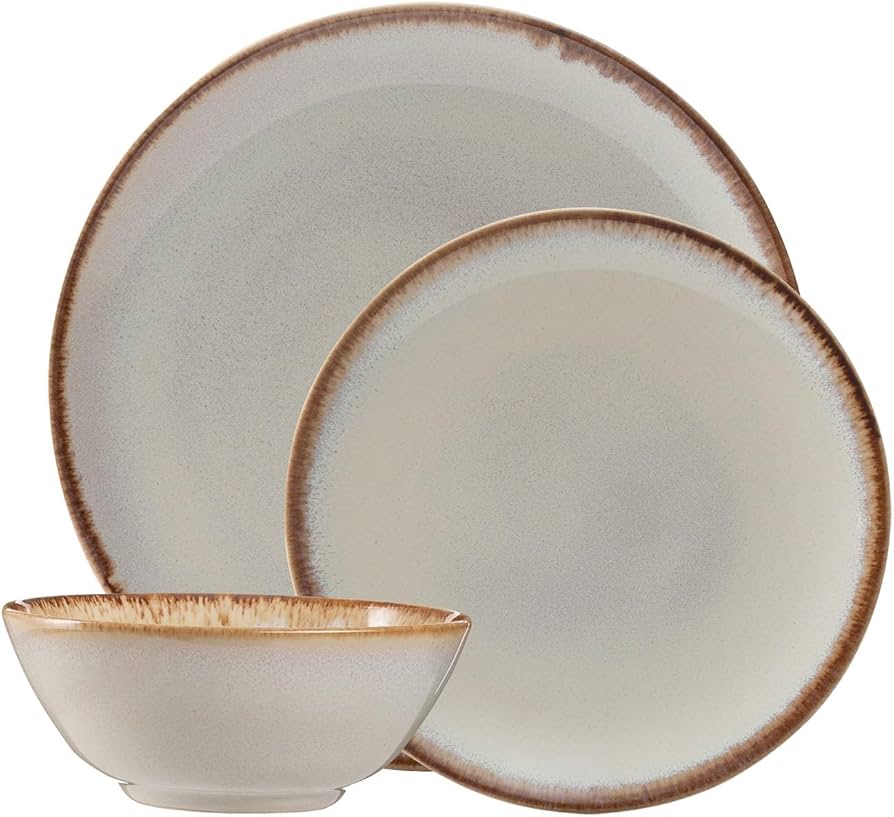 Rayware Mason Cash Spira Taupe Dinner Ware Set 12 Piece image