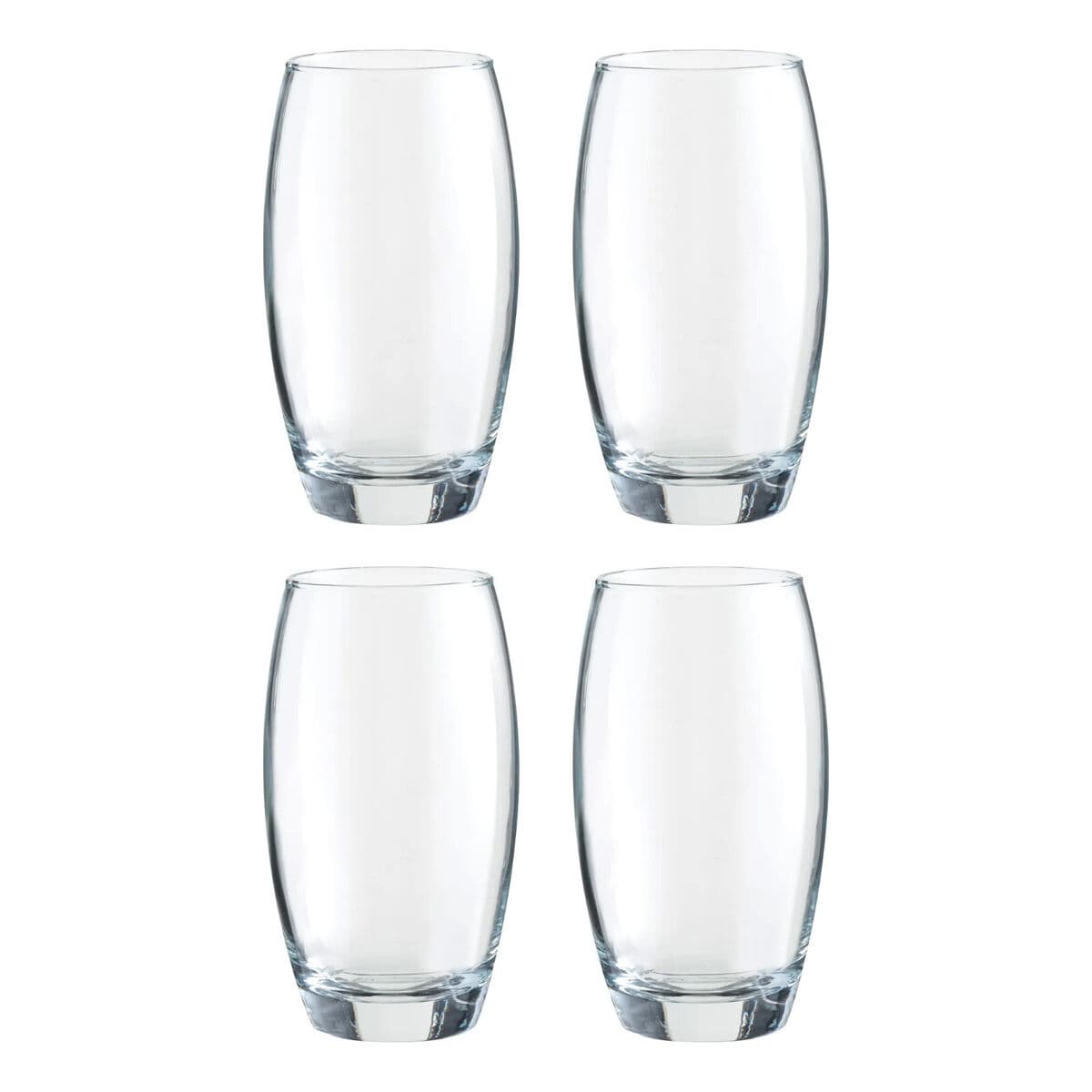 Rayware Pack Of 4 Summer Clear Glass Hi-ball Tumblers 48cl Large Tall Drinking Glasses