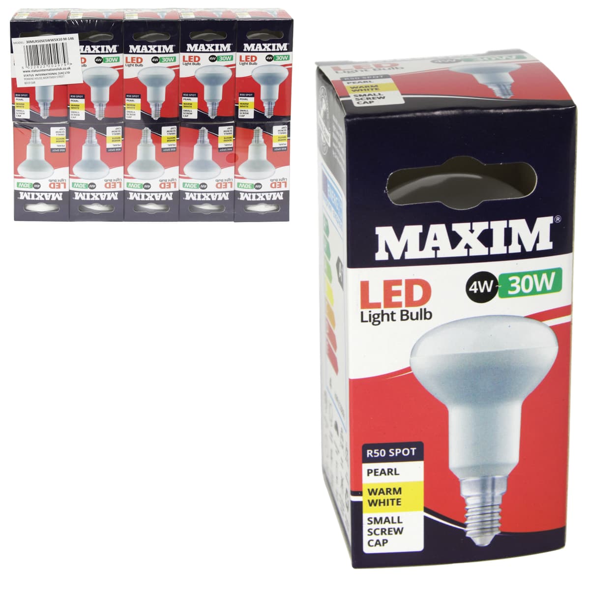 STATUS Maxim 4w=30w Led R50 Ses Warm White Pearl
