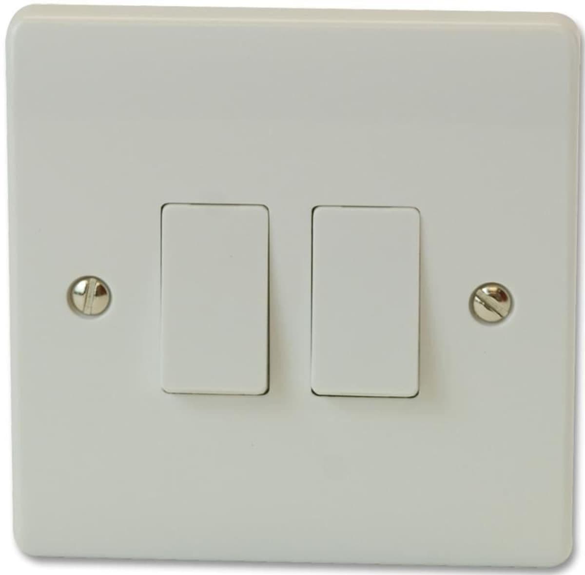 STATUS 2 Gang 2 Way Light Switch Bag/HC - White 