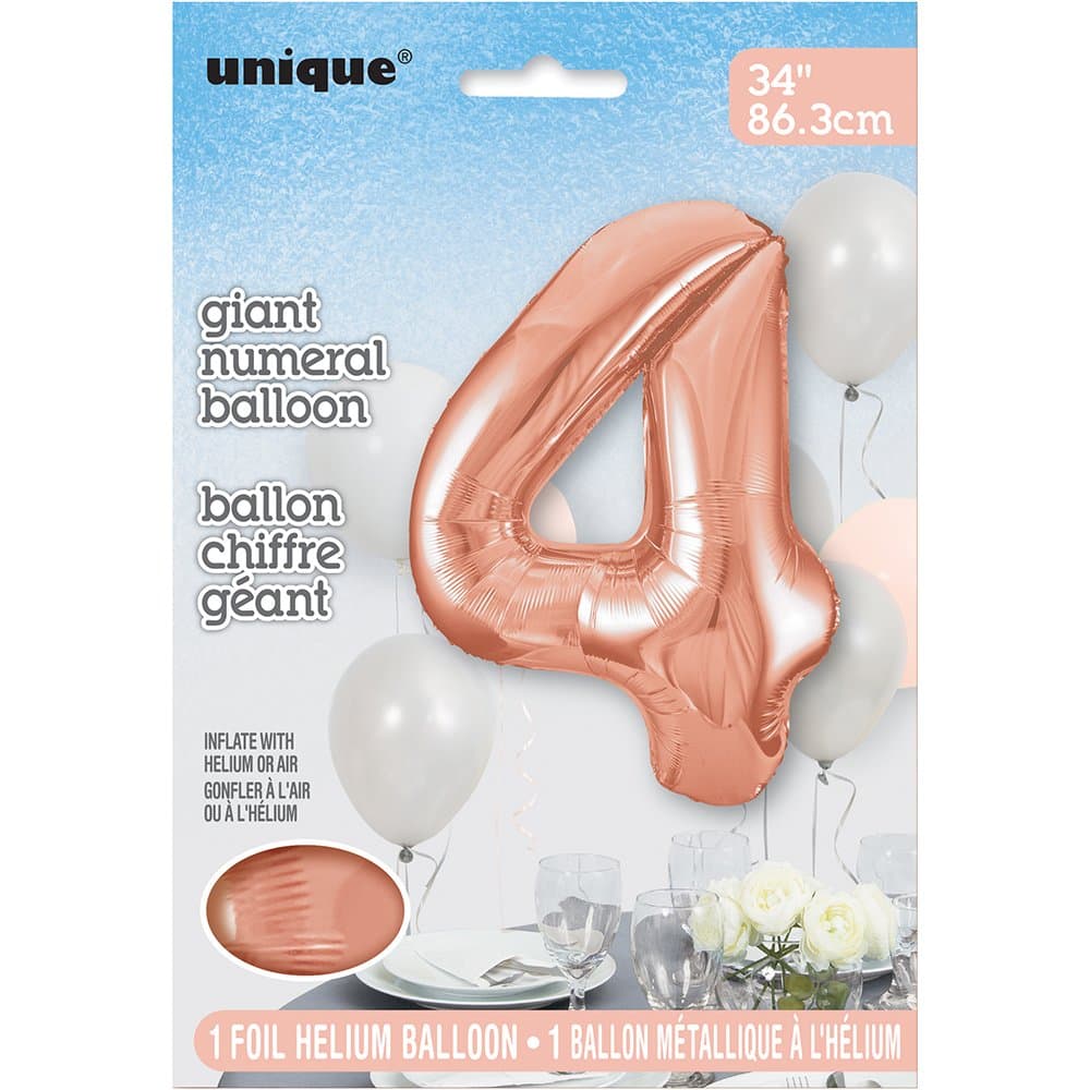 Unique Party 34" Pkg Rose Gold Foil Blln-4