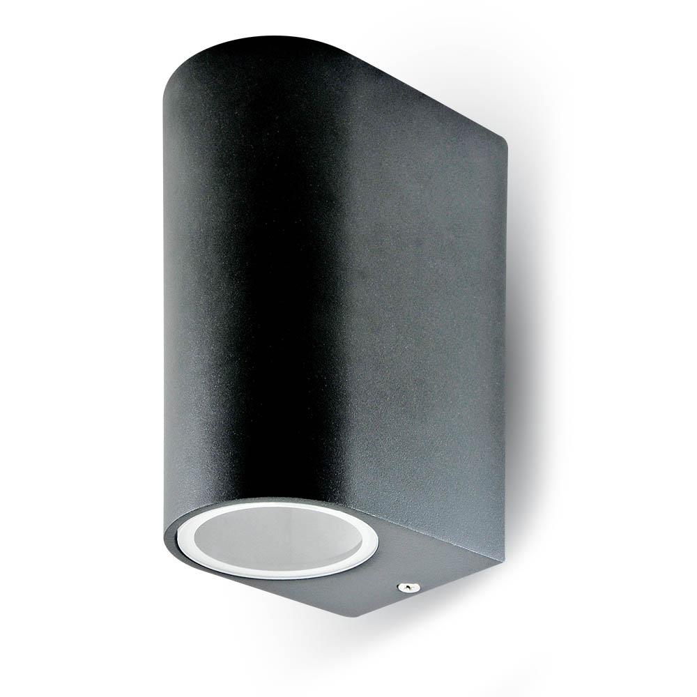 VT-7652 SLEEK GU10 WALL FITTING(ALUMINUM) ROUND-BLACK 2 
WAY IP44 image