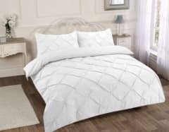 Duvet set diamond single white