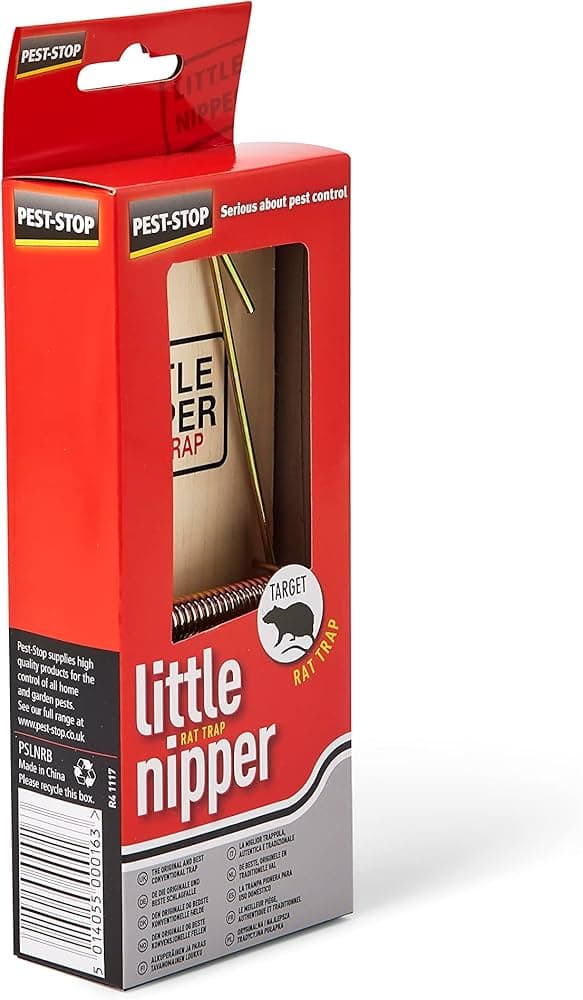 PEST STOP LITTLE NIPPER TRADITIONAL WOODEN HUMANE RAT RODENT SINGLE KILL TRAP