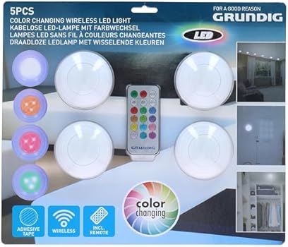 Grundig 5pcs Color Changing Wireless LED Light image