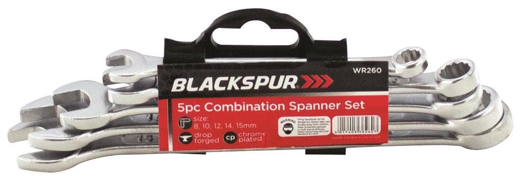 Blackspur 5 Pc Comb Spanner Set Black Sp