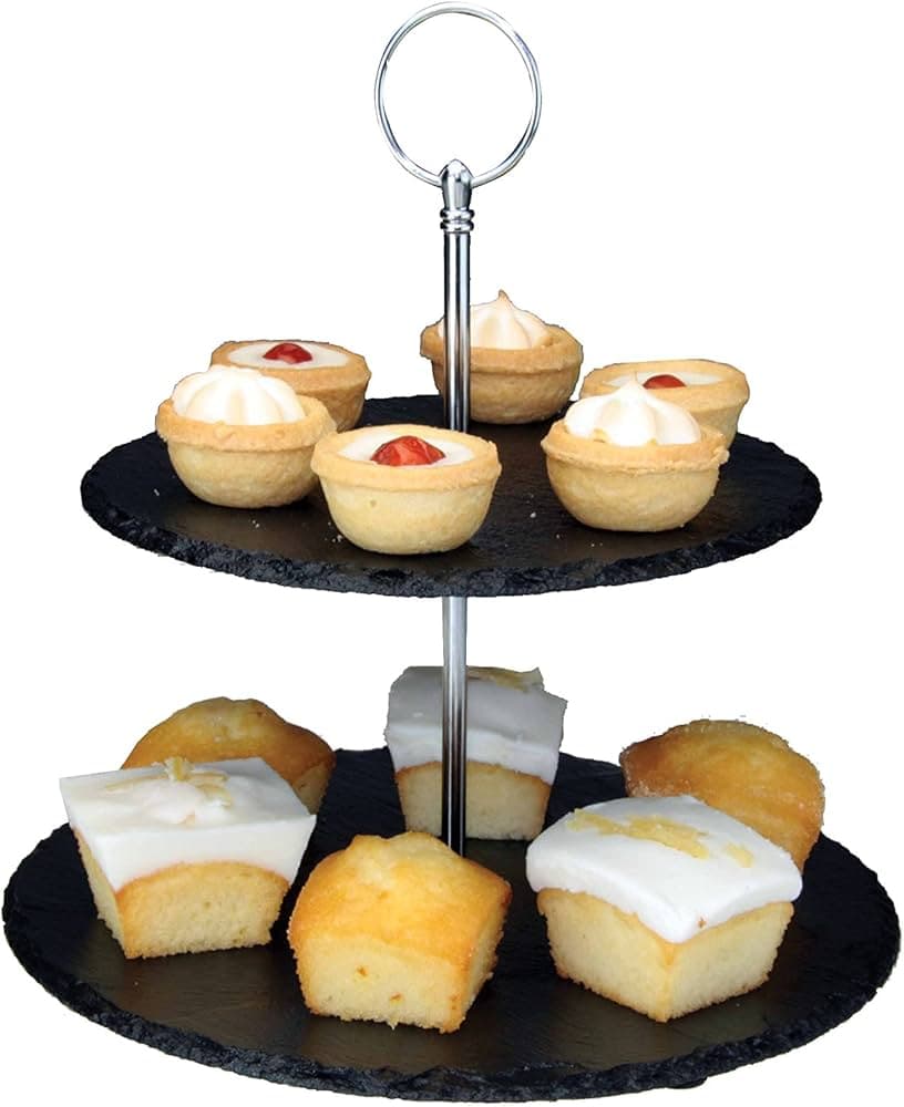 Apollo Slate 2 Tier Cake Dinner Party Afternoon Tea Stand