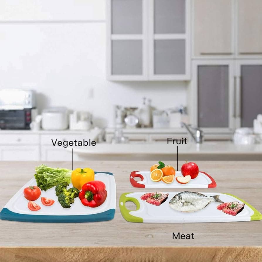 Apollo Set of 4 Flexible Plastic Food Chopping Cutting Board Kitchen Cutting Worktop