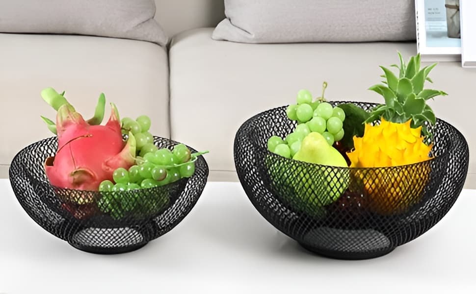 Apollo Mesh Fruit Bowl 30cm Black