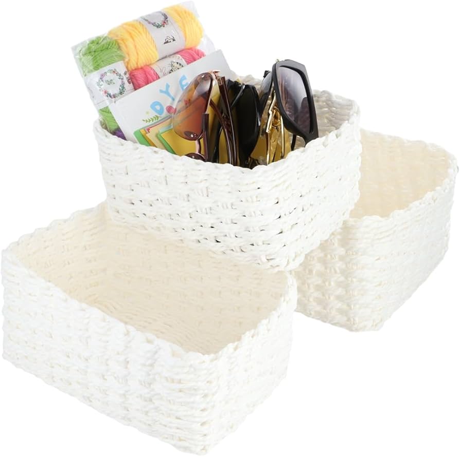 White S/3 Rectangular Storage Baskets (24-110) image
