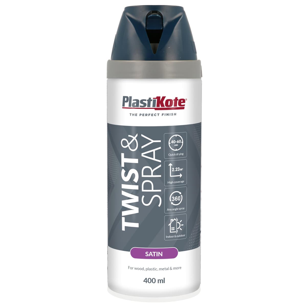 Plasti-kote 400ml Premium Spray Paint Satin - Night Navy