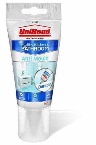 UniBond Anti-Mould Sealant  White Silicone Sealant for Kitchen and Bathroom 150ml Tube