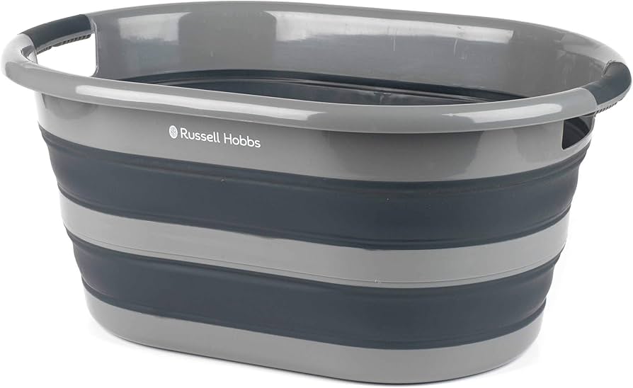 RUSSELS  HANDLED LAUNDRY HAMPER IN GREY image