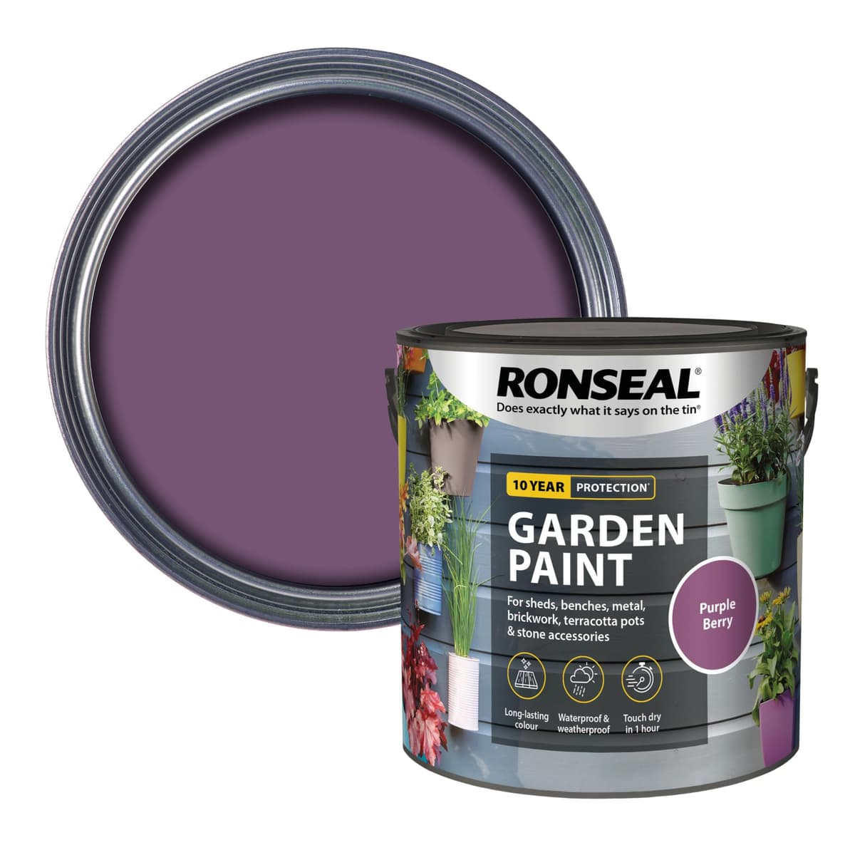 Ronseal Garden Paint Purple Berry 2.5 Litre