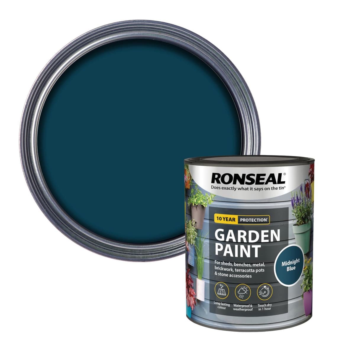Ronseal 750 ml Garden Paint - Midnight Blue