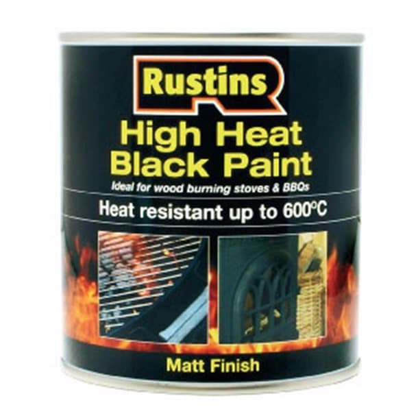 Rustins 600ºC High Heat Resistant Matt Black Spray Paint - 400ml
