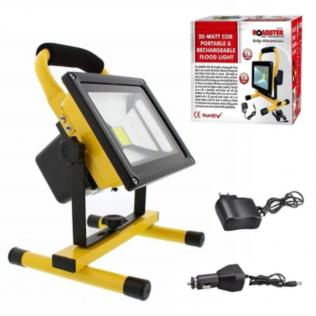 NT Roadster 20 Watt Cob Led Rechargeable Light Floor Worklight Lithium 700 Lumen image